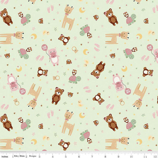 Baby Girl Animals Mint by Lori Whitlock for Riley Blake Designs - C16771-MINT