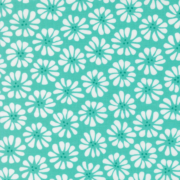 Pick Me Lazy Daisy Aqua Florals by Me and My Sister Designs for Moda Fabrics - 22491 14