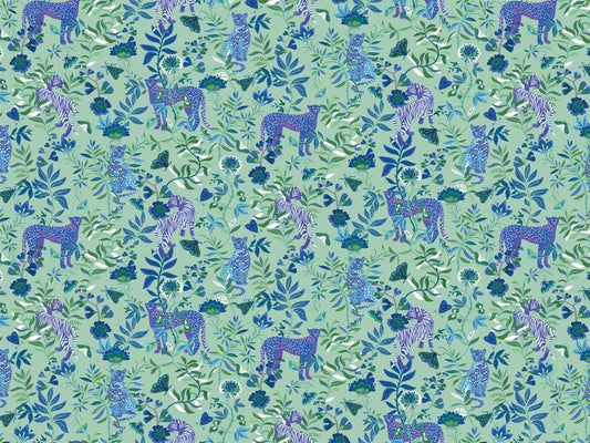 Quilting Cuddle Wanderlust Big Cats Blue by Shannon Fabrics