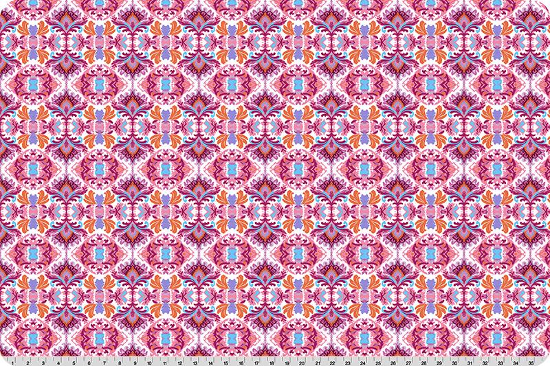 Quilting Cuddle Wanderlust Damask Pink by Shannon Fabrics