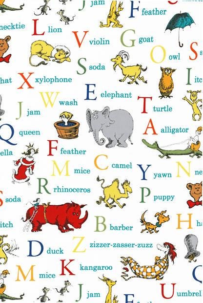 Dr. Seuss ABC Adventure Alphabet White by Dr. Seuss Enterprises for Robert Kaufman - ADE-14692-267