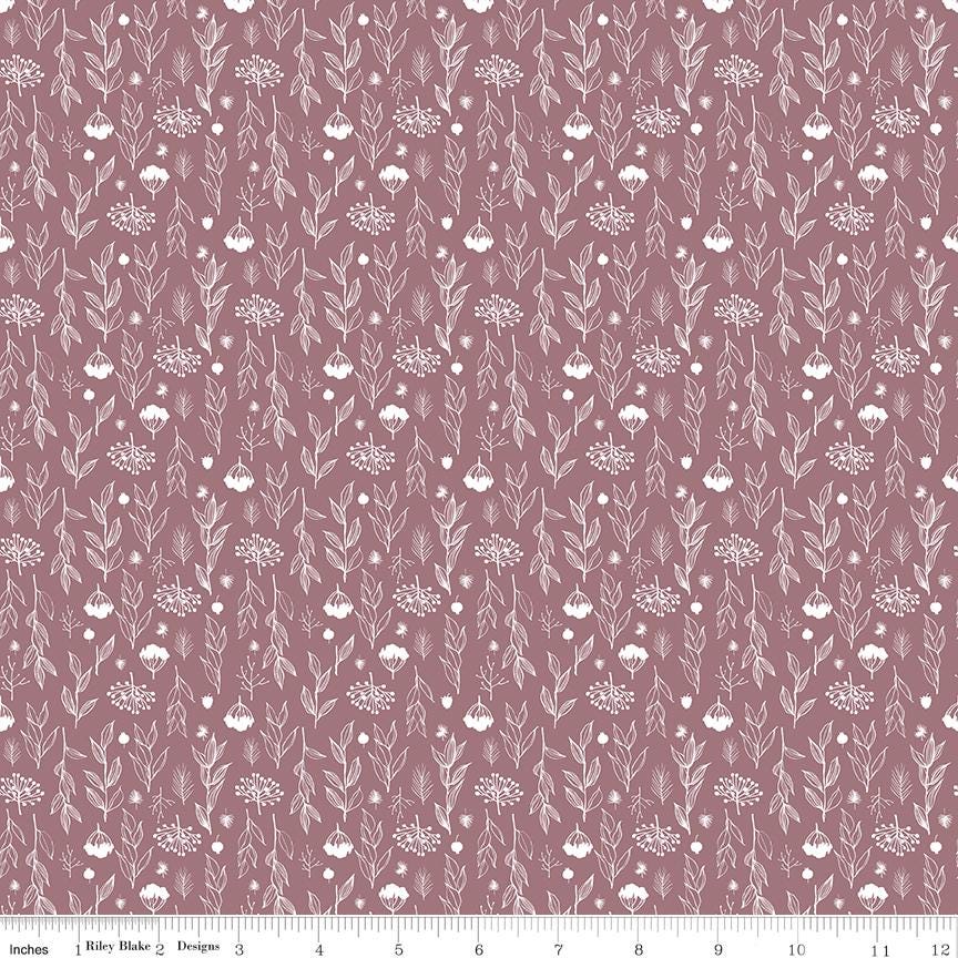 Evening on the Prairie Silhouette Floral Heather by Modern Prairie for Riley Blake Designs - C16748-HEATHER