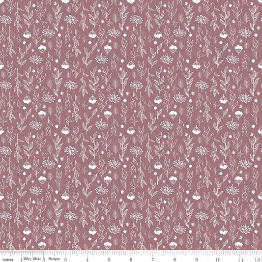 Evening on the Prairie Silhouette Floral Heather by Modern Prairie for Riley Blake Designs - C16748-HEATHER