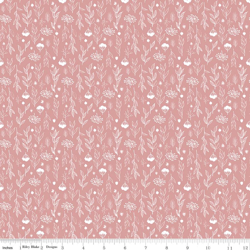 Evening on the Prairie Silhouette Floral Pink by Modern Prairie for Riley Blake Designs - C16748-PINK