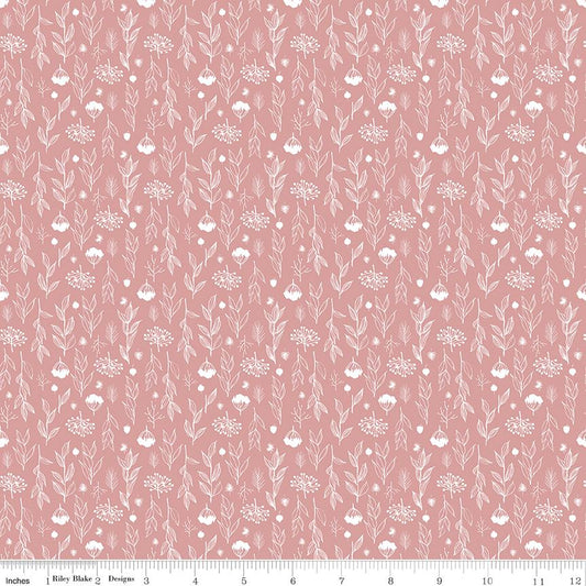 Evening on the Prairie Silhouette Floral Pink by Modern Prairie for Riley Blake Designs - C16748-PINK