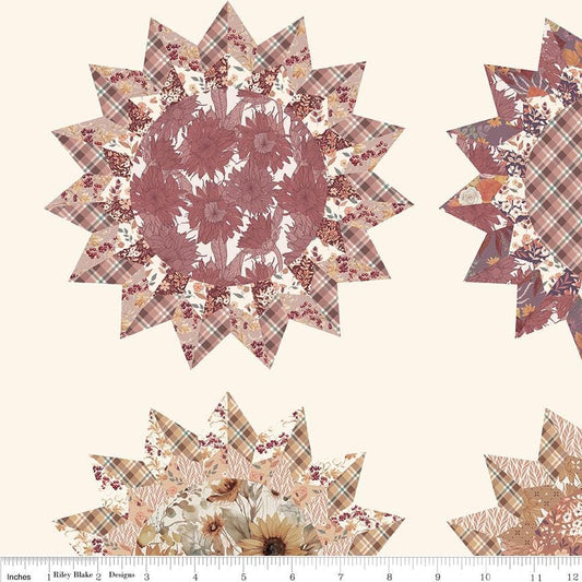 Evening on the Prairie Sunflowers Cheater Print Cream by Modern Prairie for Riley Blake Designs - CD16753-CREAM