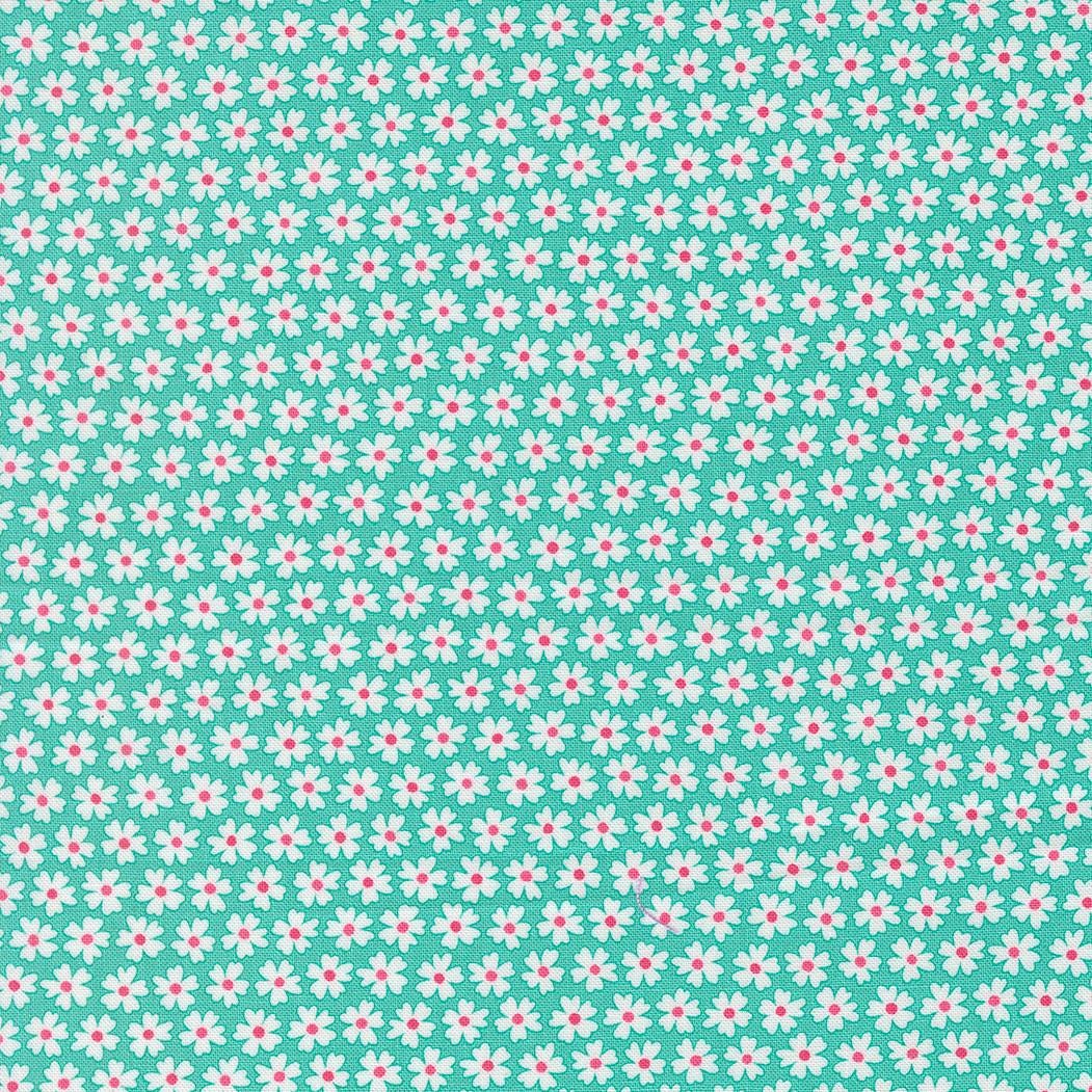 Pick Me Pocket of Posies Aqua Small Floral by Me and My Sister Designs for Moda Fabrics - 22492 14