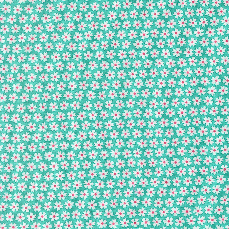 Pick Me Pocket of Posies Aqua Small Floral by Me and My Sister Designs for Moda Fabrics - 22492 14