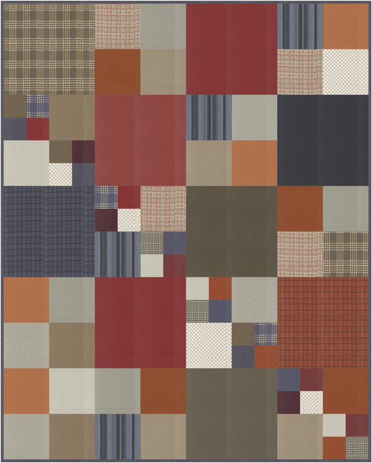 Farmhouse Flannels Quilt Kit with Prairie Gatherings Flannel by Primitive Gatherings - quilt kit with pattern