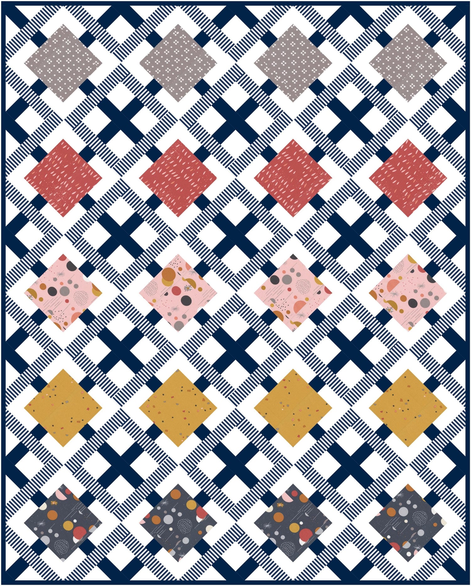 New York Lattice Quilt Pattern in Simply Cozy fabric by Zen Chic - quilt kit with pattern