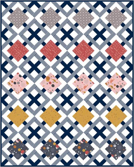 New York Lattice Quilt Pattern in Simply Cozy fabric by Zen Chic - quilt kit with pattern