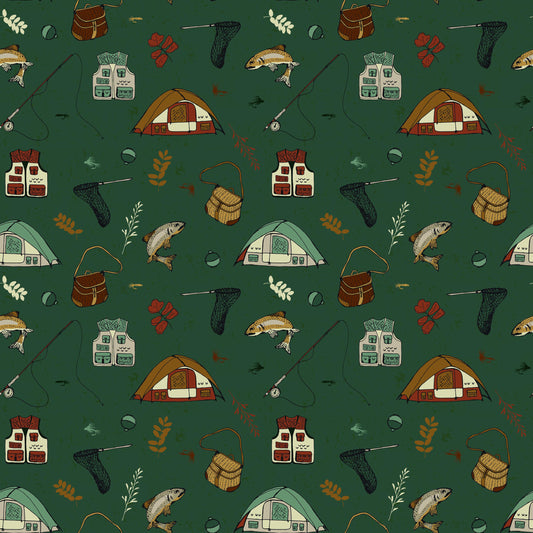 Let's Wander Gone Fishing Forrest by Casey Cometti for Riley Blake Designs - C16881-FOREST