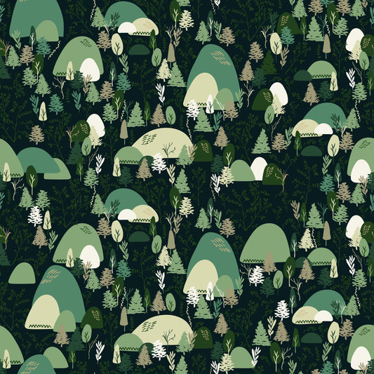 Let's Wander Mountain Music Navy by Casey Cometti for Riley Blake Designs - C16883-NAVY