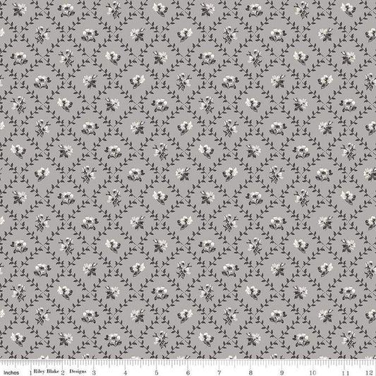 Ink & Ivory Flower Trellis Gray by The RBD Designers for Riley Blake Designs - C16912-GRAY