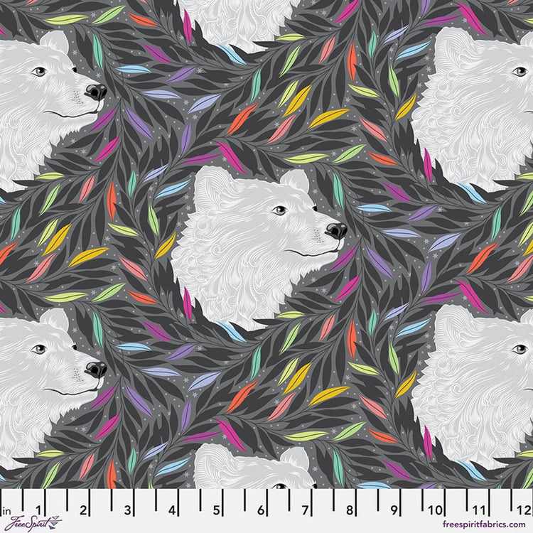 Graywork Just Bearly - Carbon by Tula Pink for Free Spirit Fabrics - PWTP261.CARBON