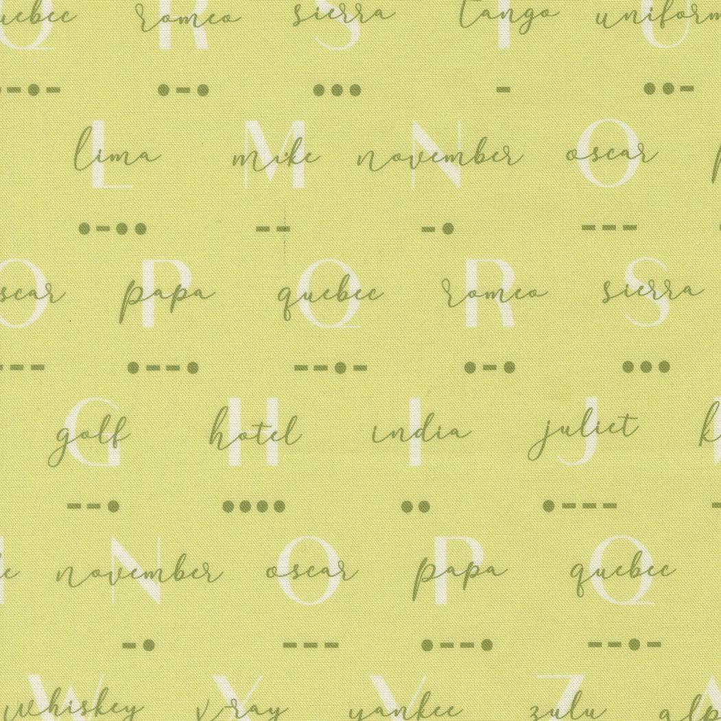 High Flight Phonetic Morse Text and Words Leaf by Sariditty for Moda Fabrics - 45062 12