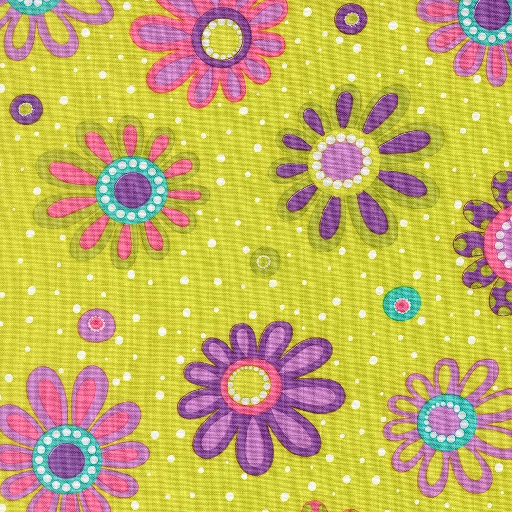 Pick Me Flower Power Lime Florals by Me and My Sister Designs for Moda Fabrics - 22497 15