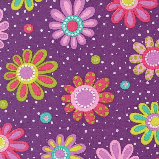 Pick Me Flower Power Grape Florals by Me and My Sister Designs for Moda Fabrics - 22497 18