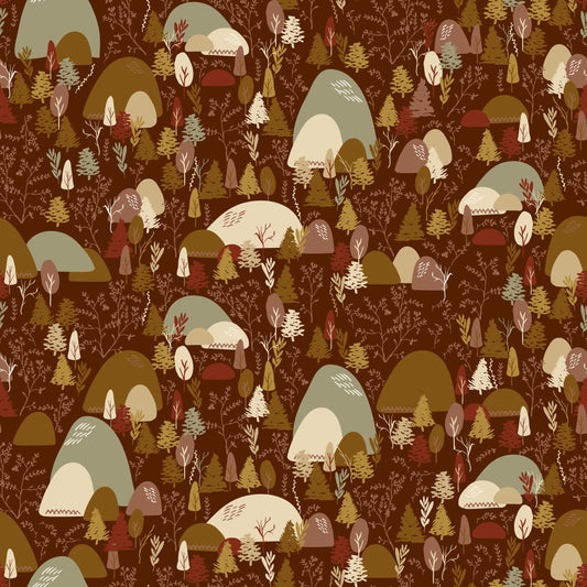 Let's Wander Mountain Music Brown by Casey Cometti for Riley Blake Designs - C16883-BROWN