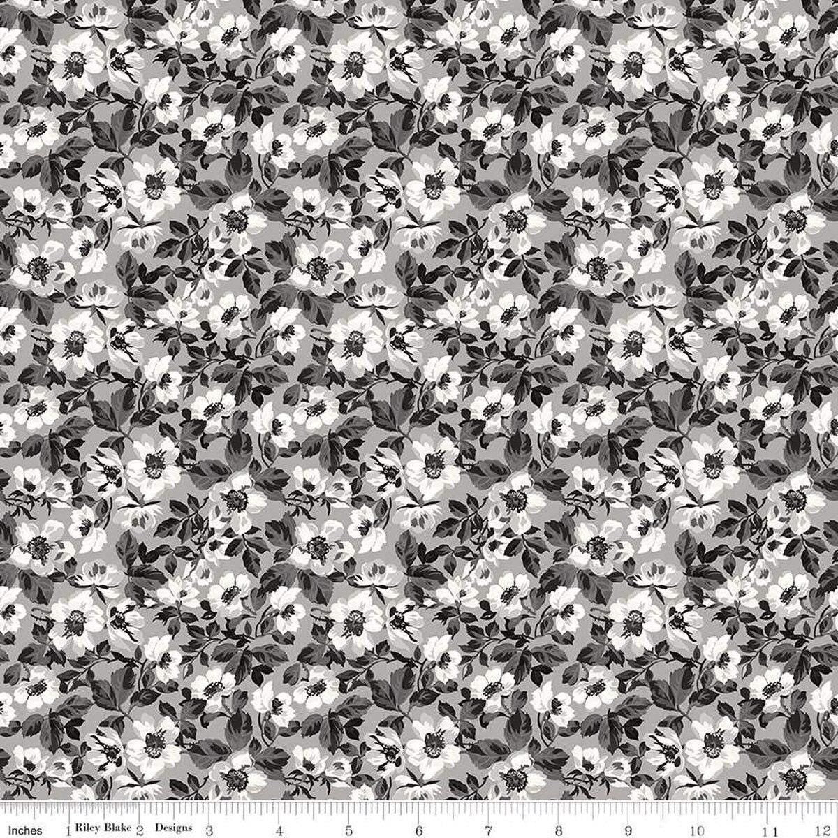 Ink & Ivory Floral Gray by The RBD Designers for Riley Blake Designs - C16911-GRAY
