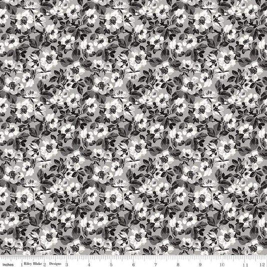 Ink & Ivory Floral Gray by The RBD Designers for Riley Blake Designs - C16911-GRAY