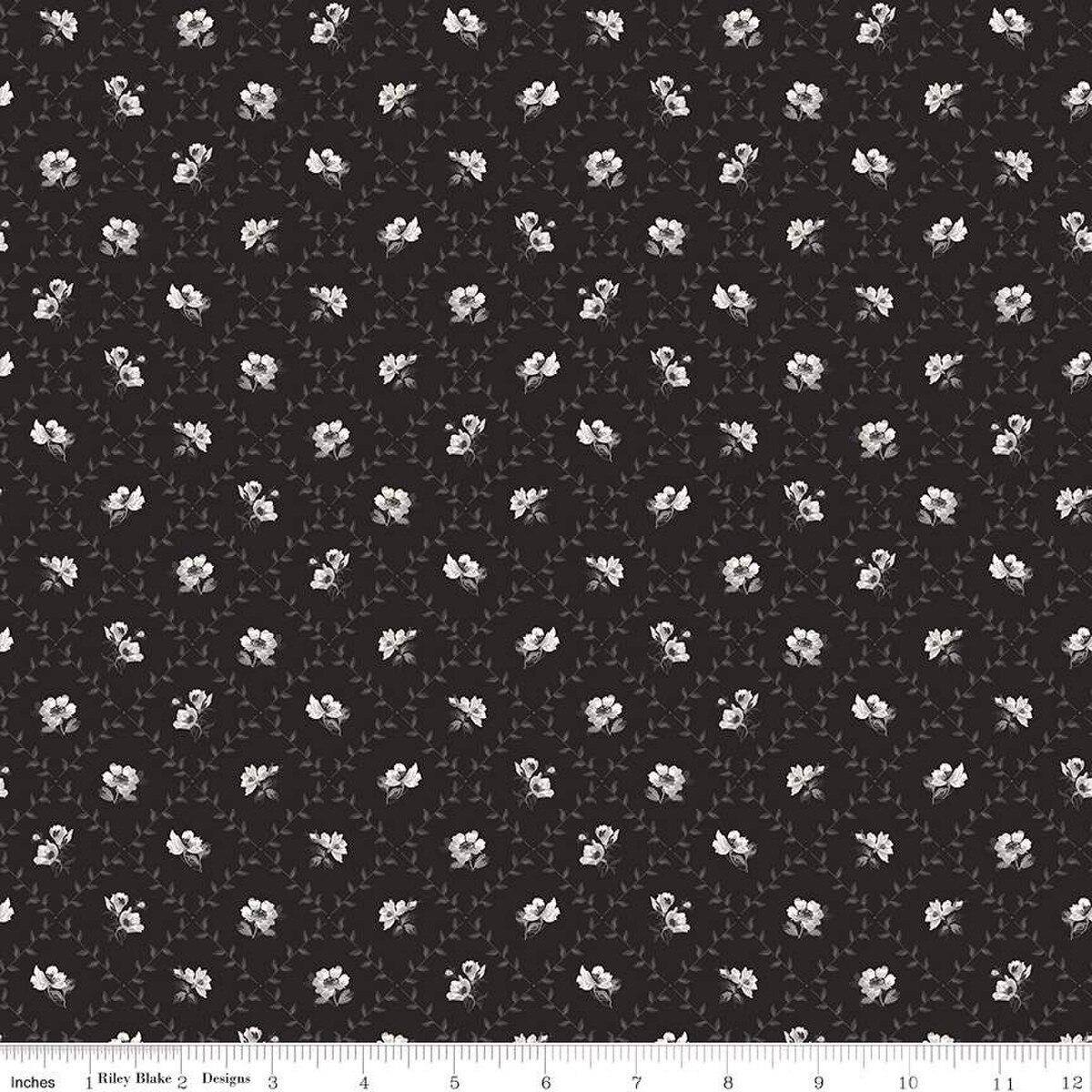 Ink & Ivory Flower Trellis Ink by The RBD Designers for Riley Blake Designs - C16912-INK
