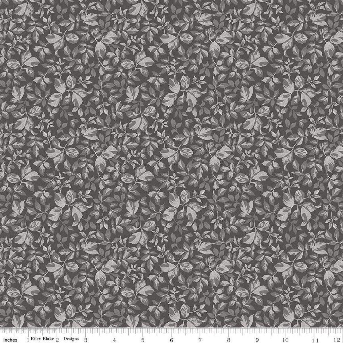 Ink & Ivory Leaves Charcoal by The RBD Designers for Riley Blake Designs - C16913-CHARCOAL