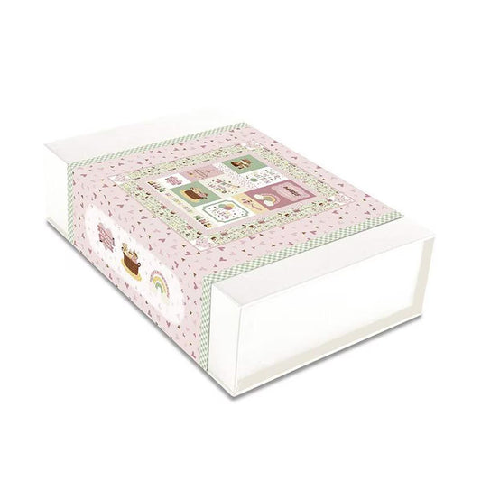 Cute as a Button Girl Panel Quilt Kit with fabric from Baby Girl collection by Lori Whitlock - quilt kit with pattern