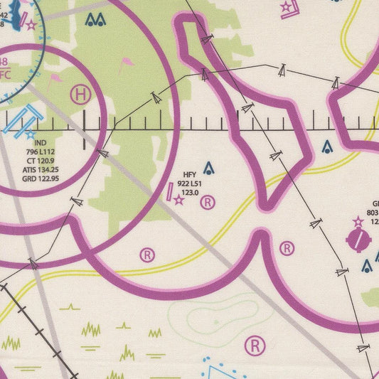 High Flight VFR Chart Novelty Map Cloud by Sariditty for Moda Fabrics - 45060 11
