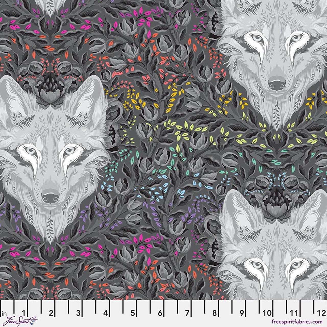 Graywork Wolf of Pink Street - Carbon by Tula Pink for Free Spirit Fabrics - PWTP256.CARBON