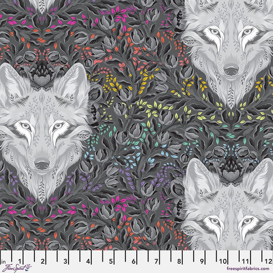 Graywork Wolf of Pink Street - Carbon by Tula Pink for Free Spirit Fabrics - PWTP256.CARBON