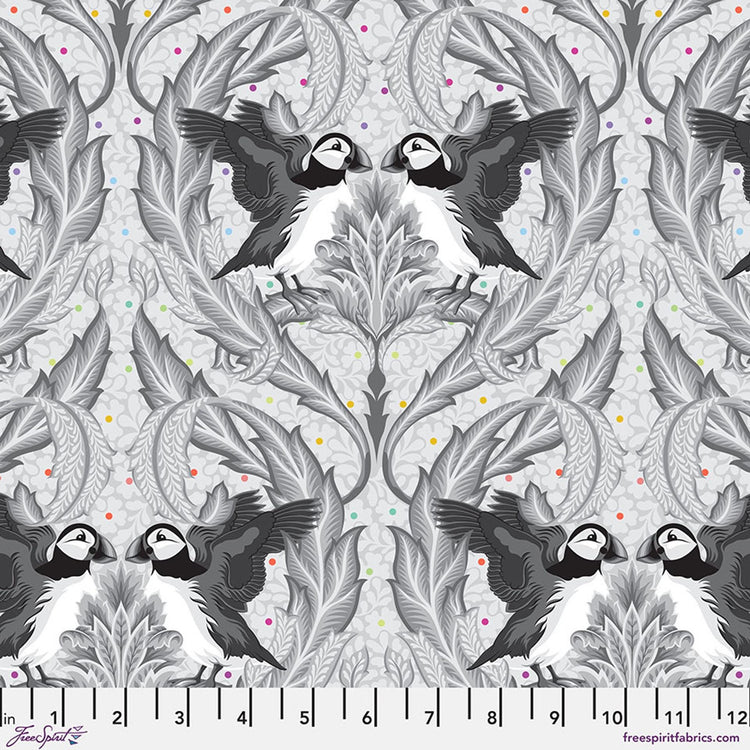 Graywork Huffin & Puffin - Whisper by Tula Pink for Free Spirit Fabrics - PWTP260.WHISPER