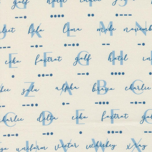 High Flight Phonetic Morse Text and Words Cloud by Sariditty for Moda Fabrics - 45062 11