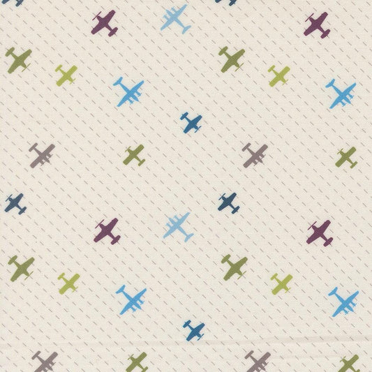 High Flight Flight Path Novelty Airplanes Cloud by Sariditty for Moda Fabrics - 45064 11