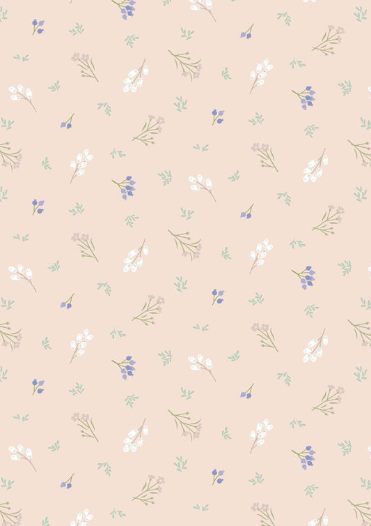 Sky Garden Scattered Sprig Pale Peach by Cassandra Connolly for Lewis & Irene - CC58-2