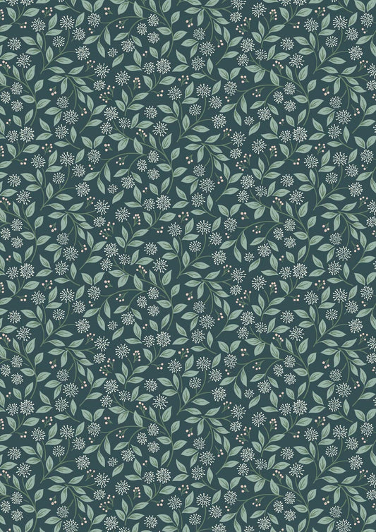 Sky Garden Ivy Trail Deep Teal by Cassandra Connolly for Lewis & Irene - CC59-3