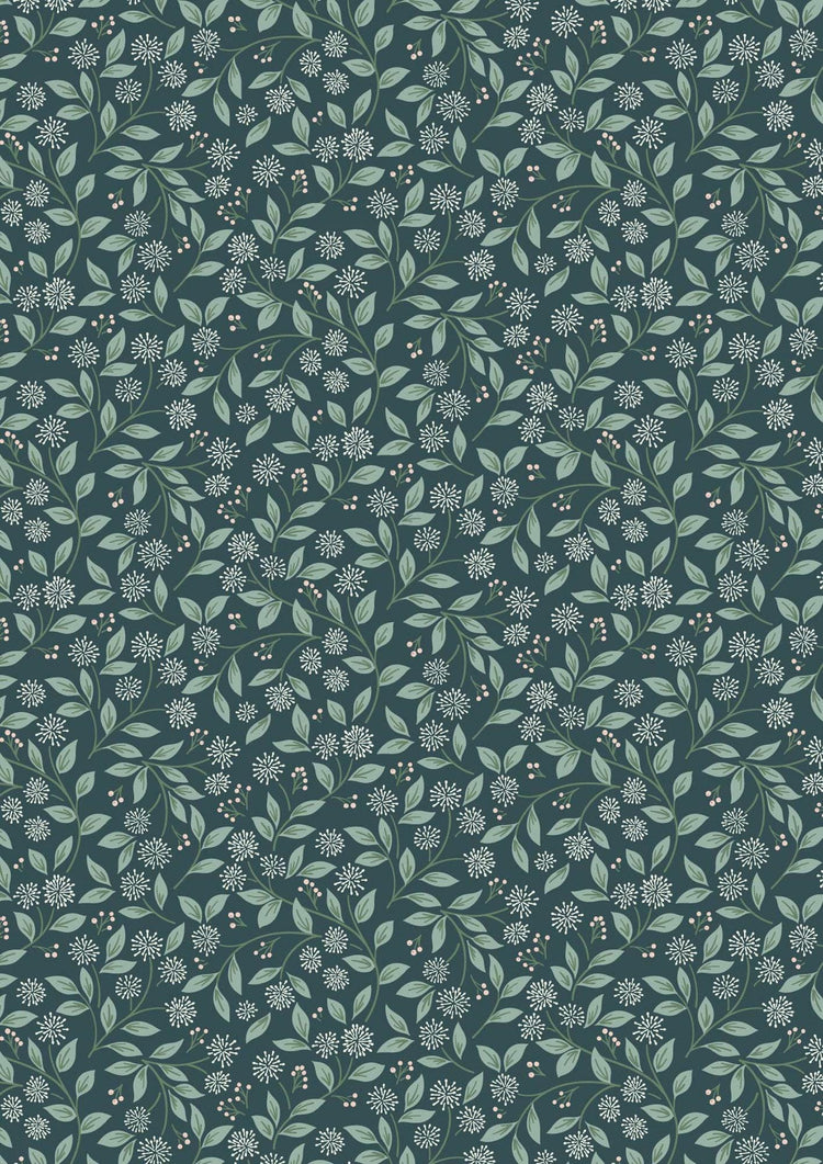 Sky Garden Ivy Trail Deep Teal by Cassandra Connolly for Lewis & Irene - CC59-3