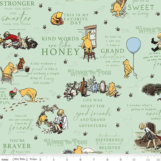 Winnie the Pooh Main Green by Echo Park Paper Co. for Riley Blake Designs - C17000-GREEN