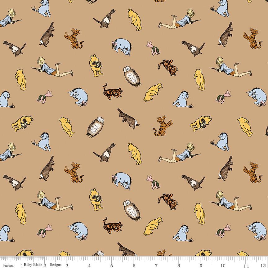 Winnie the Pooh Characters Brown by Echo Park Paper Co. for Riley Blake Designs - C17003-BROWN
