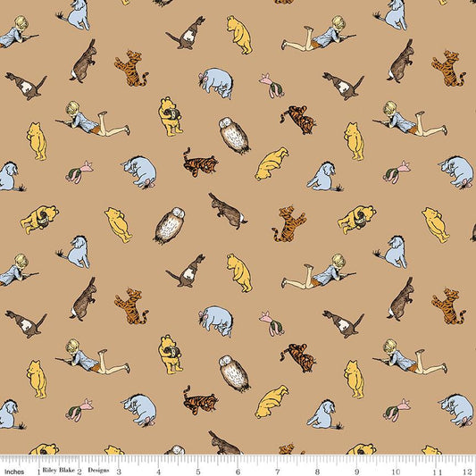 Winnie the Pooh Characters Brown by Echo Park Paper Co. for Riley Blake Designs - C17003-BROWN