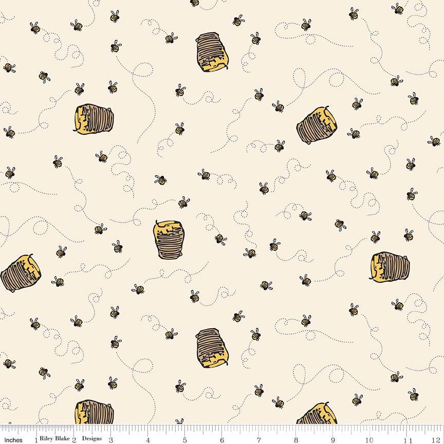 Winnie the Pooh Bees Cream by Echo Park Paper Co. for Riley Blake Designs - C17004-CREAM