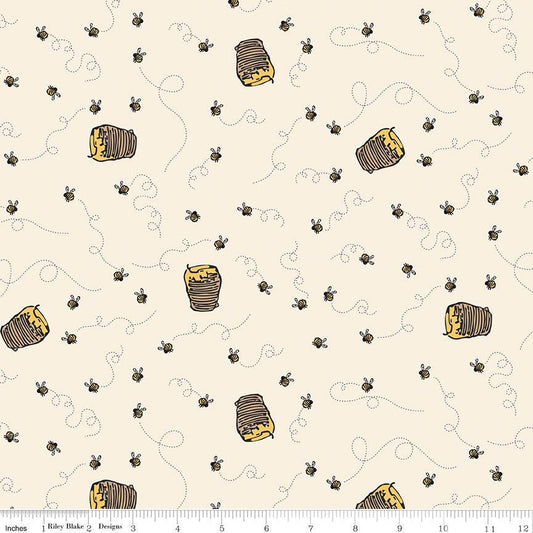 Winnie the Pooh Bees Cream by Echo Park Paper Co. for Riley Blake Designs - C17004-CREAM