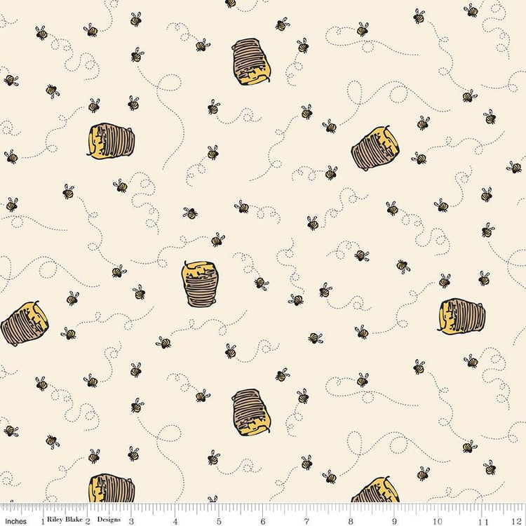 Winnie the Pooh Bees Cream by Echo Park Paper Co. for Riley Blake Designs - C17004-CREAM