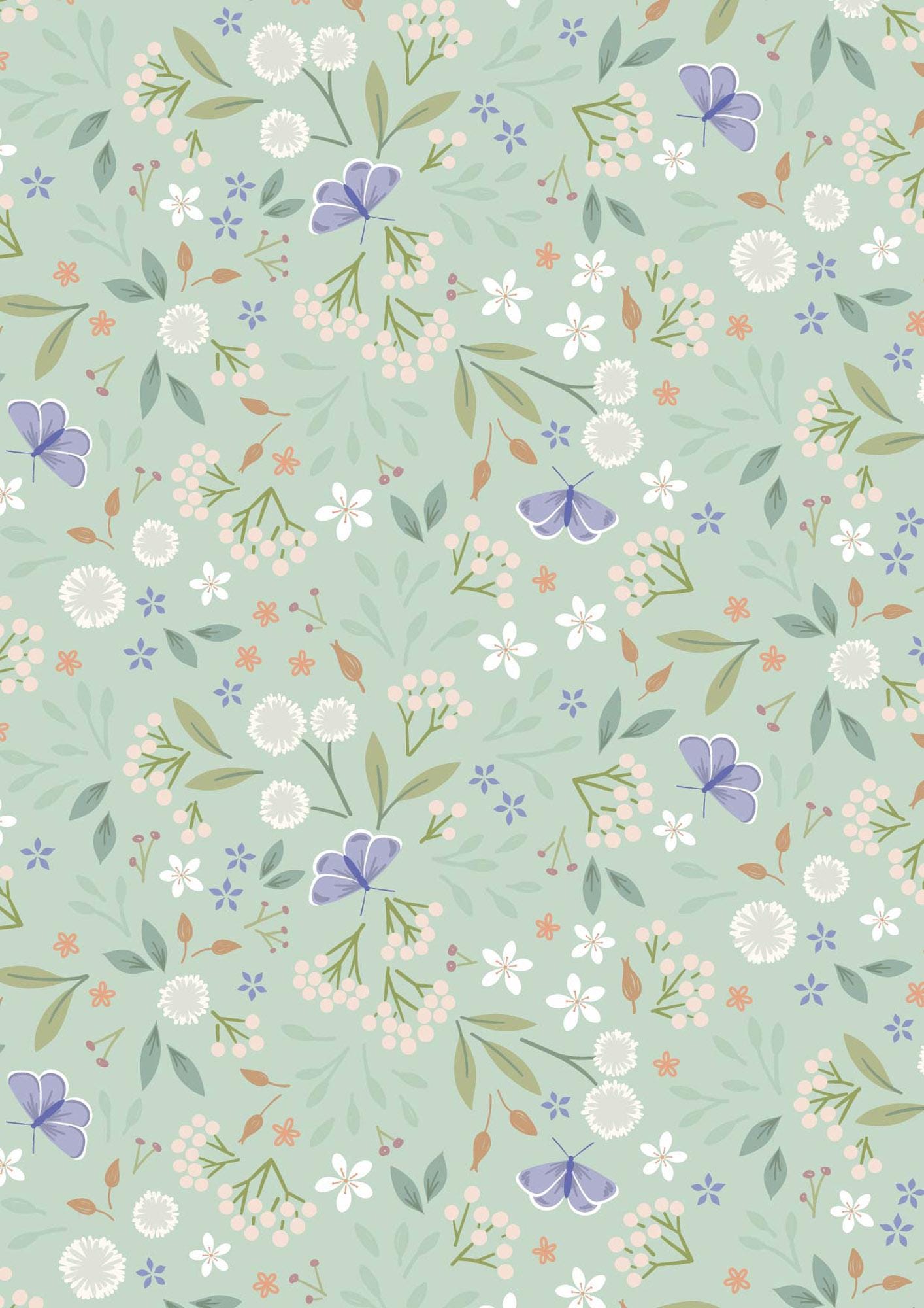Sky Garden Floral Odyssey Misty Jade by Cassandra Connolly for Lewis & Irene - CC57-1
