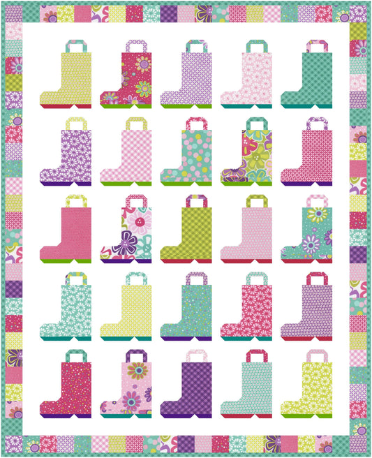 Chance of Rain Quilt Kit in Pick Me fabric by Moda Fabrics - quilt kit with pattern