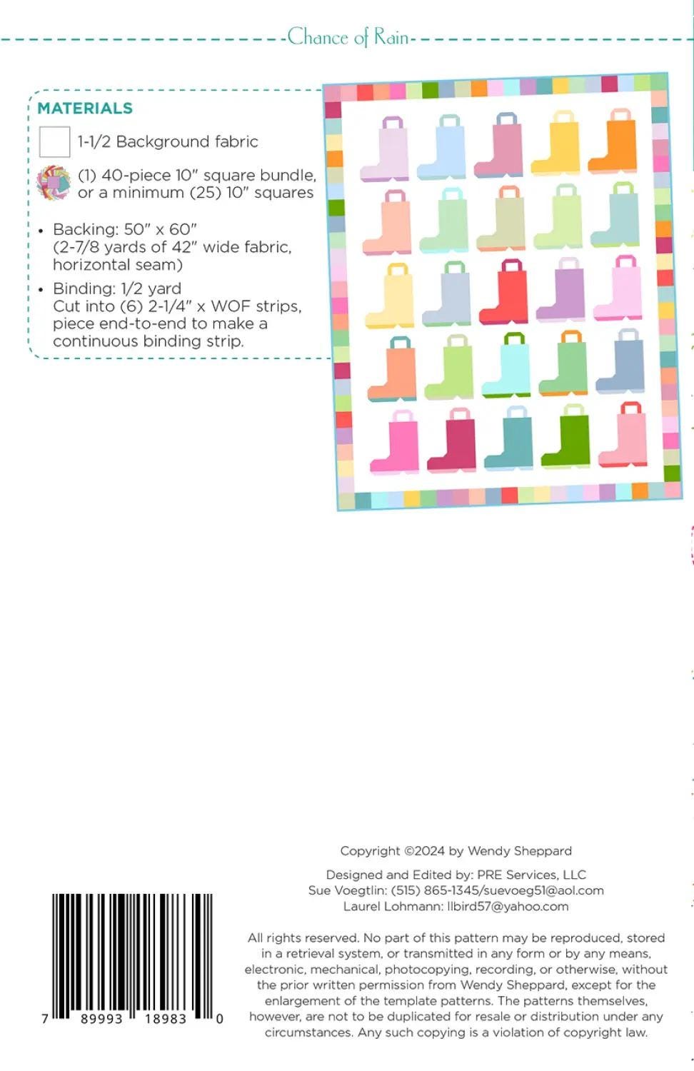 Chance of Rain Quilt Kit in Pick Me fabric by Moda Fabrics - quilt kit with pattern