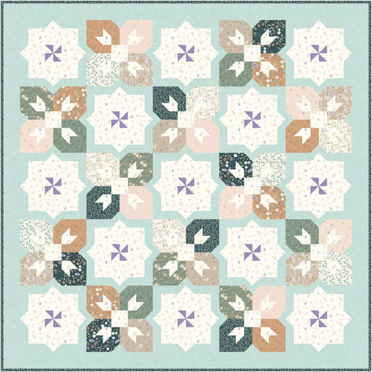 Sun Shower Quilt Kit in Sky Garden fabric by Lewis & Irene - quilt kit with pattern