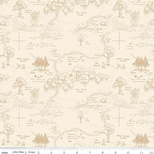 Winnie the Pooh Map Cream by Echo Park Paper Co. for Riley Blake Designs - C17001-CREAM