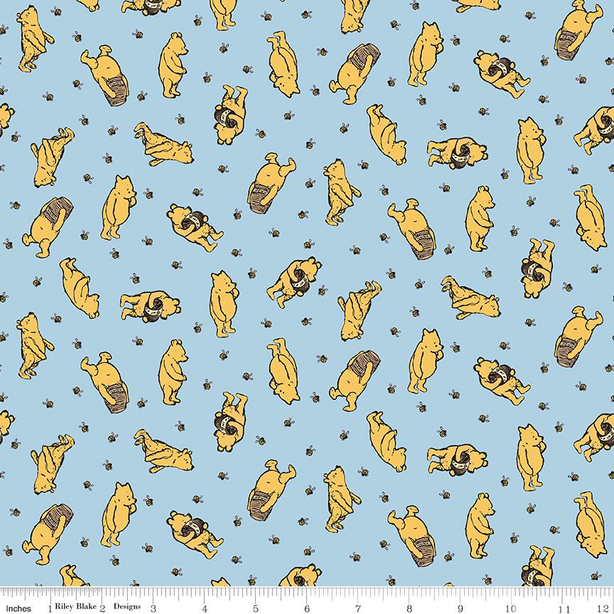 Winnie the Pooh Toss Blue by Echo Park Paper Co. for Riley Blake Designs - C17002-BLUE