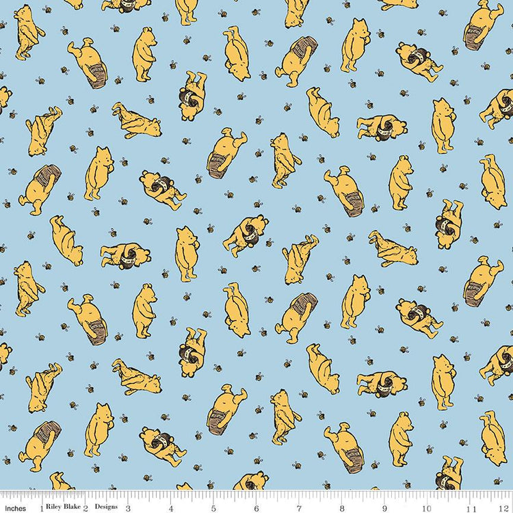 Winnie the Pooh Toss Blue by Echo Park Paper Co. for Riley Blake Designs - C17002-BLUE